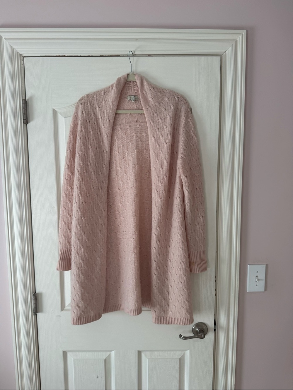 Cortland Park Cashmere Long Cardigan - blush pink